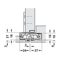 Скрытая петля Hafele TECTUS TE 240 3D нержавеющая сталь 924.18.904