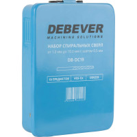 Набор сверл спиральных по металлу 1-10 мм, HSS-Co, DIN 338, 19 шт DeBever Machining Solutions DB-DC19