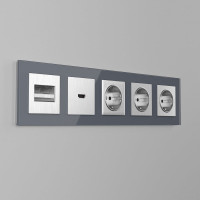 Накладка для розетки hdmi WERKEL серебряный рифленый a041304