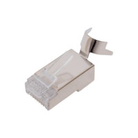 Экранированный универсальный коннектор RJ-45 (8P8C) под витую пару Cabeus категория 6, (для одножильного и многожильного кабеля) 100 шт 8P8C-SH-C6(1.35)-TWP