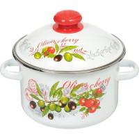 Набор эмалированная посуды Сибирские товары 3 предмета №15 белый Оливки и черри N15B93 ТП484