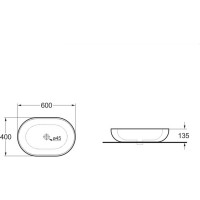 Керамическая раковина VINCEA 600x400x135, накладная, цвет золото/золото VBS-113G1