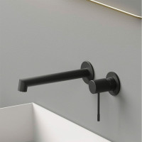 Смеситель для раковины VINCEA Desire встраиваемый, однорычажный, черный VBFW-1D1MB