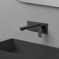 Смеситель для раковины VINCEA Esse встраиваемый, однорычажный, черный VBFW-1E1MB