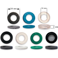 Набор прокладок Профитт 3/4" резина, резина с сеткой, паронит, паронит мбс, паронит безасбестовый, фторопласт, пвх - по 2 шт. 1891887