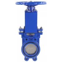 Задвижка шиберная DN.ru Ду100 Ру10 межфланцевая, выдвижной шпиндель, штурвал D040-03157