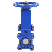 Задвижка шиберная DN.ru Ду300 Ру10 межфланцевая, выдвижной шпиндель, штурвал D040-03182