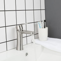 Смеситель для умывальника Frap 35к f1048 нержавеющая сталь, сатин 544719