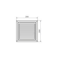 Решетка вентиляционная 200x200 мм, с сеткой, черная Домарт 170940