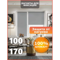 Универсальная рулонная штора Peora термо, блэкаут, серый пепел, 100x170 79505