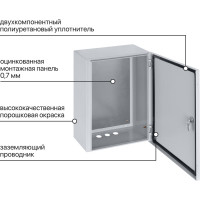 Щит с монтажной панелью TDM щмп-3-0 (650x500x220) ip54 народный эконом SQ0905-3405