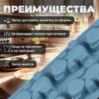 Форма для выпечки PERFECTO LINEA силиконовая, прямоугольная, на 6 кексов, 30.5x18x2 см 20-104828
