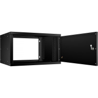 Телекоммуникационный настенный шкаф Cabeus 19" 6U, серия LIGHT разборный, цвет черный WSC-05D-6U55/45m-BK