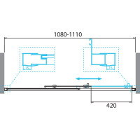 Душевая дверь BelBagno DUE-BF-1-110-C-Cr