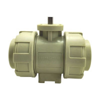 Двухходовой шаровой кран TECHNO 2040-PP полипропиленовый, под привод, DN40, рабочая температура -10~60C 650240