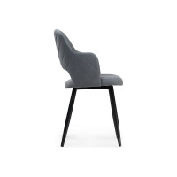 Стул Woodville Гутрид ромбы сзади без складок черный, серый 507226