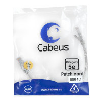 Экранированный патч-корд Cabeus F/UTP, категория 5е, 2xRJ45/8p8c, серый, LSZH, 0.3м PC-FTP-RJ45-Cat.5e-0.3m-LSZH