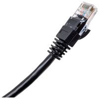 Неэкранированный патч-корд Cabeus U/UTP, категория 5е, 2xRJ45/8p8c, черный, PVC, 5м PC-UTP-RJ45-Cat.5e-5m-BK