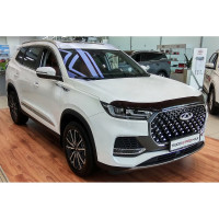 Дефлектор капота Chery Tiggo 8 Pro, 2021-, темный Sim NLD.SCRTIG8P2112