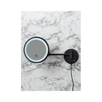 Зеркало Nofer VANITY с регулировкой и led-подсветкой, увеличение х3, Ø160 мм, черное 08006.N
