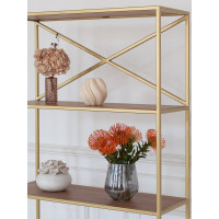 Стеллаж GreenWeen KARIN-800, золотой каркас, полки ЛДСП Робиния, 1750x800x300 GW-KARIN-800-G-L-R