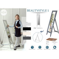 Напольное зеркало Мебелик BeautyStyle 1 черный, 138 см х 35 см 8308