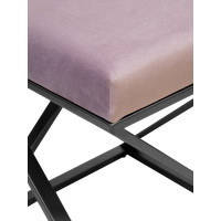 Пуф GreenWeen Chelsea 400x400x450, черный каркас, сидение велюр цвет Dusty Pink GW-CH400B-DP
