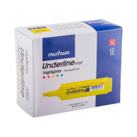 Текстовыделитель Munhwa underline желтый, 1-5 мм, 12 шт в упаковке ULF-08