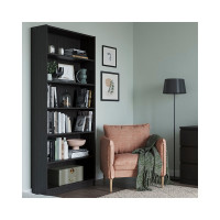 Стеллаж Гуд ЛАКК Варма 6 полок, 78x198x28, шпон ясень, черный S00364