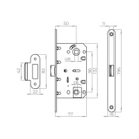 Врезная защелка AJAX PLASTLP96WC-50 CP хром 45913
