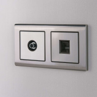 Накладка для rj45 и rj11 WERKEL глянцевый никель a037018