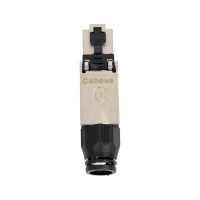 Экранированный коннектор Cabeus с фиксатором кабеля и колпачком RJ-45(8P8C) под витую пару, категория 6, для одножильного кабеля, со вставкой 100 шт 8P8C-SH-C6-TWP-F