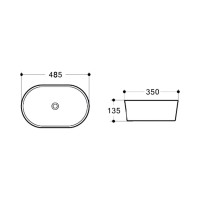 Керамическая раковина VINCEA 480x350x135 накладная, цвет белый VBS-301