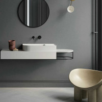 Смеситель для раковины VINCEA Desire встраиваемый, однорычажный, черный VBFW-1D1MB