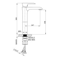 Смеситель для накладной раковины VINCEA Esse однорычажный, черный VBF-1E2MB
