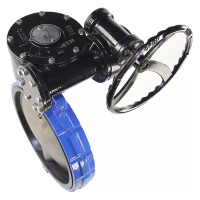 Дисковый поворотный затвор DN.ru WCB-316l-EPDM Ду500 Ру16, уплотнение EPDM, с редуктором D050-02058