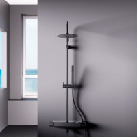Душевая система Damixa Scandinavian Pure с ванно-душевым смесителем-полкой, черный 936730300