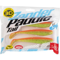 Виброхвосты Lucky John LJ 3D Series ZANDER PADDLE TAIL 5.5in, 14.00/Z12, 3шт 140431-Z12