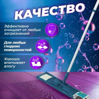 Сменная насадка для швабры из микрофибры PERFECTO LINEA темно-синяя 44-432023