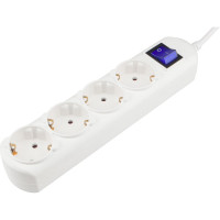 Бытовой удлинитель Power Cube 4р с/з выкл., 3500 вт, 16 а, 3 м 3x1,50 белый PC-5B-3M