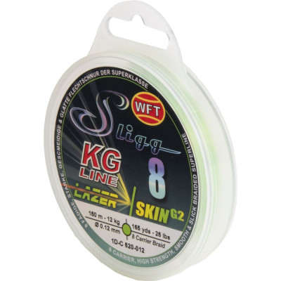 Леска WFT KG SLIGG LAZER SKIN G2x8 Chartreuse150/012 1D-C-520-012