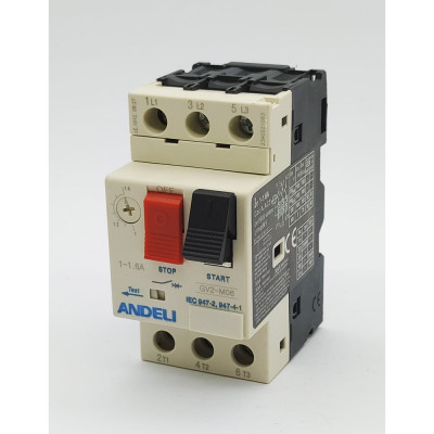 Пускатель ANDELI gv2-m06 1а~1.6a кнопочный ADL06-605