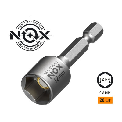 NOX Ключ-насадка магн 12x48мм, ПВХ NUT SETTER 551220