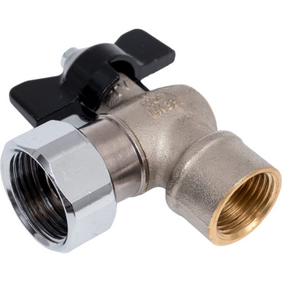 Угловой шаровой кран с накидной гайкой STOUT Svb-1010-001520 вр/накидная гайка, ручка бабочка 1/2x3/4 RG0090IMLP1OH2