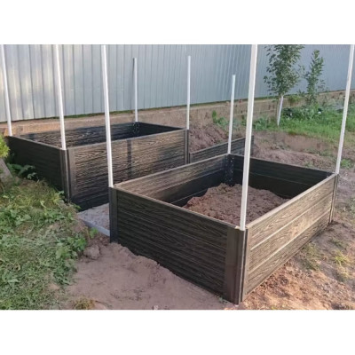 Комплект из 4-х досок для грядок и клумб Еврогрядка rumex дпк 1000x225x30 мм, цвет графит EGD10-225-Rumex-Graphite