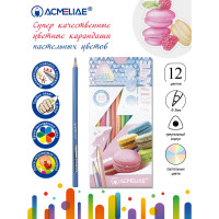 Набор цветных пастельных карандашей ACMELIAE pastel artmate 12 цветов, в картонном футляре 43742
