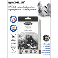 Набор чернографитных карандашей ACMELIAE artmate 16 твердостей от 6H до 8B, в картоне 43800