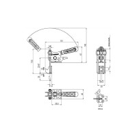 Вертикальная защелка из нержавеющей стали со стопорной рукояткой, макс. усилие 225 кг KUKAMET S351-3-L
