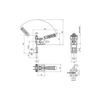 Вертикальная защелка со стопорной рукояткой, макс. усилие 714 кг KUKAMET 351-4-L