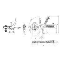 Прижим механический горизонтальный KUKAMET, усилие 53 кг 112-0-M